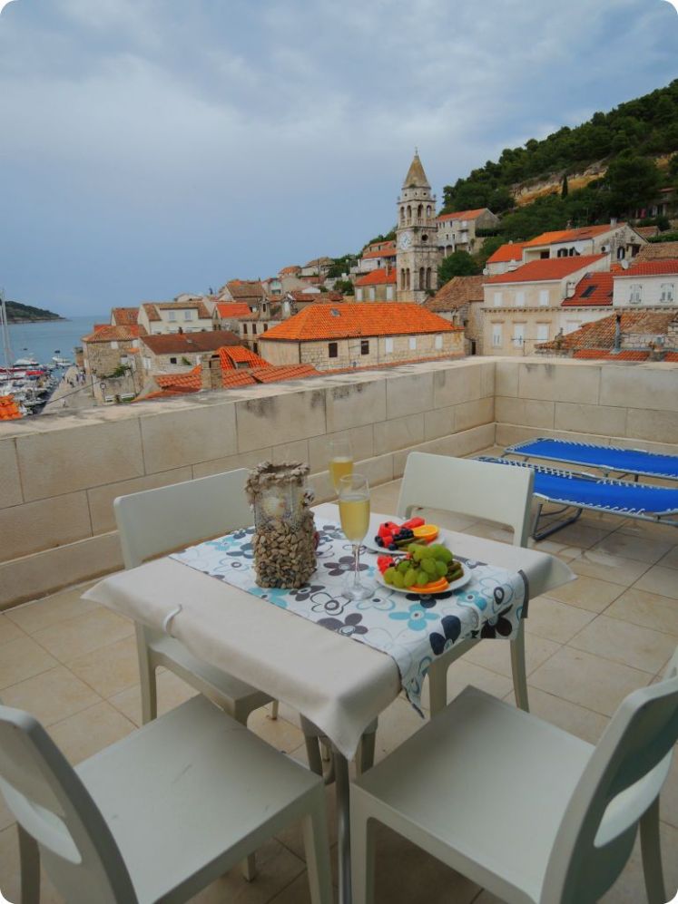 Our view from our room at Hotel San Giorgio (Vis Island, Croatia)
