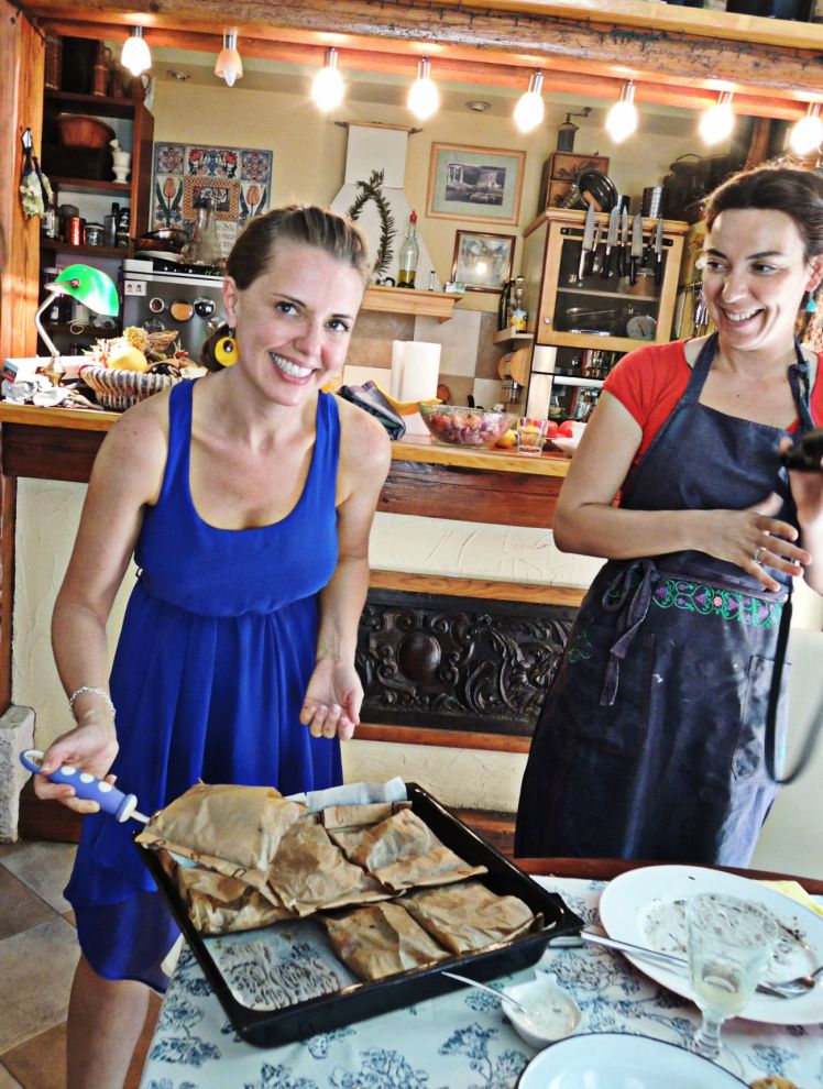 Packages!  Filled with fish, veggies, herbs and olive oil