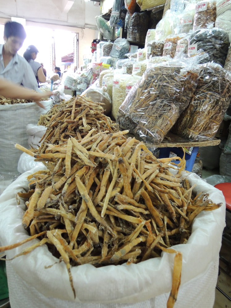 Sa sung; dried sea worms for pho from Dong Xuan market. They add a wonderful savory sweetness to the broth...all natural umami!